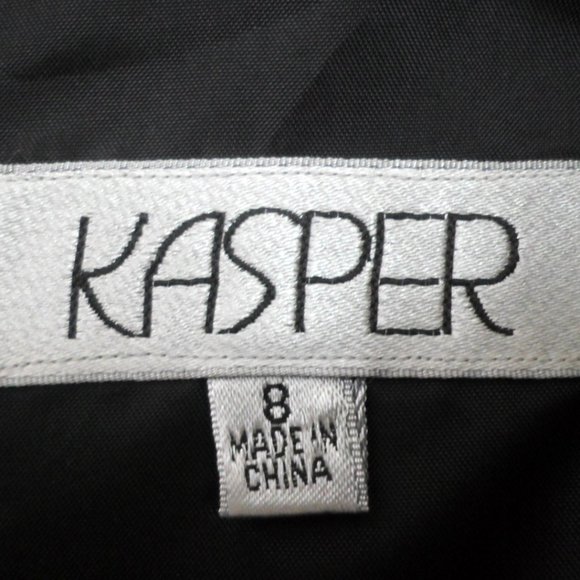 Kasper Womens 8 Black White Geometric Print Panel Cap Sleeve Sheath Dress - Picture 8 of 8